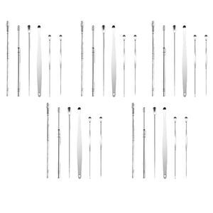 Ear Wax Removal Kit Portable 3 Spoon Stainless Steel Spiral Scoop Portable OrB3